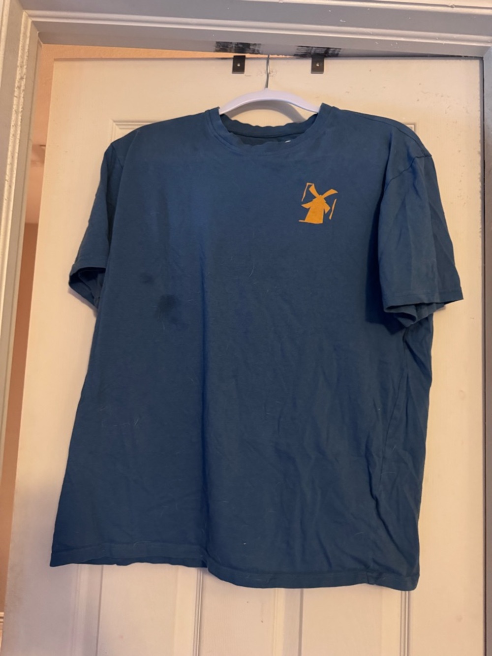 Dutch Bros Blue Short-Sleeve Crewneck T-Shirt with Gold Windmill Logo